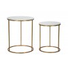 Set 2 ks odkládacích stolků Mauro Ferretti Ertam, 52x63-42x53 cm, zlatá/bílá