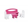 Růžový/bílý dětský obývací set Vendea