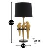Stolní lampa Mauro Ferretti Parrots Big, 30x30x62,5 cm, černá/zlatá