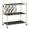 Servírovací vozík Mauro Ferretti Stiros, 79x39,5x82 cm, černá/zlatá