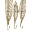Zlatý nástěnný věšák Mauro Ferretti Leaf, 65x42,5x6 cm