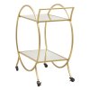 Zlatý kulatý servírovací vozík Mauro Ferretti Goda, 70x36,5x78 cm