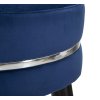 Sametová barová stolička Mauro Ferretti Faria 35x74 cm, modrá/stříbrná