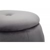 Sametový puf Mauro Ferretti Faria s úložným prostorem 43x43 cm, šedá/stříbrná