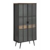 Černá kovová vitrína Mauro Ferretti Iron Line Big 81x42x162,5 cm