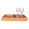 Sada 3 ks táců Marko z hnědého teakového dřeva