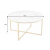 Bílý/zlatý kulatý konferenční stolek Elegance 80 cm