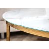 Bílý/zlatý kulatý konferenční stolek Elegance 80 cm
