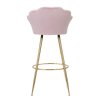 Sametová barová stolička Mauro Ferretti Lotos 55x53x110 cm, růžová/zlatá