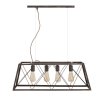 Závěsné svítidlo Mauro Ferretti Wariano 4 svítidla, 78x30x26,5 cm, černá/měděná