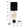 Stolní lampa Mauro Ferretti Yvela Small, 20x58,5 cm, zlatá/černá