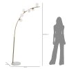 Stojací lampa GLAMY ARC 6 LUCI 130x45x220-246-cm