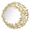 Zlaté nástěnné zrcadlo Mauro Ferretti Butterflies Round, 81,5x3,5 cm