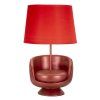 Červená stolní lampa Midcentrury