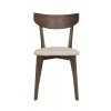 Béžová židle Ami s hnědými dubovými nohami