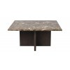 Hnědý hranatý konferenční stolek Brooksville z mramoru s hnědými nohami