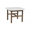 Bílý mramorový konferenční stolek Hammond 62 cm s hnědými nohami