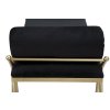 Sametová lavice Mauro Ferretti Ribar 112,5x49x53 cm, zlatá/černá