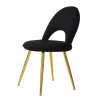 Set 2 ks jídelních židlí Mauro Ferretti Roga, 52x48x78 cm, černá/zlatá