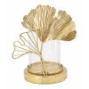 Zlatý stojan na svíčku Mauro Ferretti Leaf, 17x12x21 cm