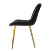 Set 2 ks sametových židlí Mauro Ferretti Tarbea 51x59x79 cm, černá/zlatá