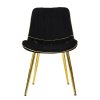 Set 2 ks sametových židlí Mauro Ferretti Tarbea 51x59x79 cm, černá/zlatá