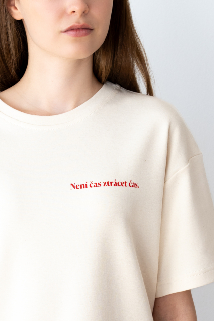 KOUSEK biobavlněné unisex tričko Není čas ztrácet čas
