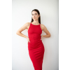 KOUSEK bodycon midi šaty červené