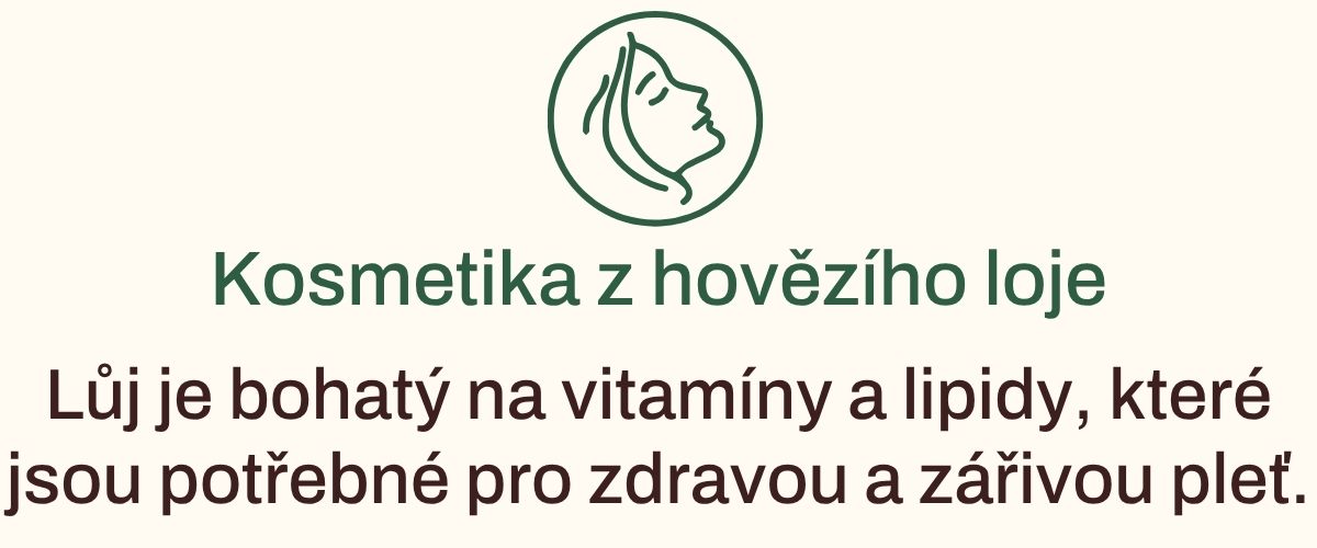 Přírodní kosmetika z hovězího loje pro hydrataci a regeneraci pokožky