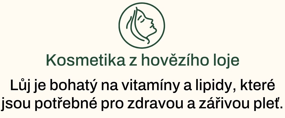 Přírodní kosmetika z hovězího loje pro hydrataci a regeneraci pokožky