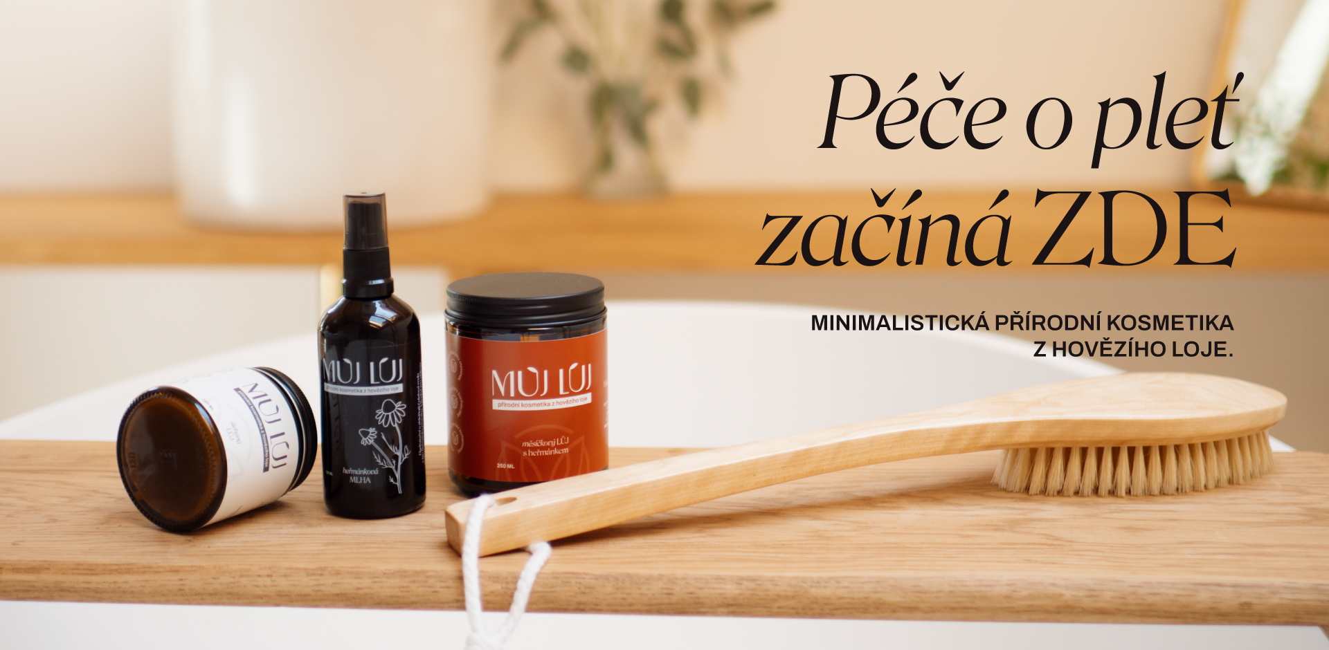 Péče o pleť začíná zde. Přírodní minimalistická kosmetika z hovězího loje, bio kvalita, česká výroba.