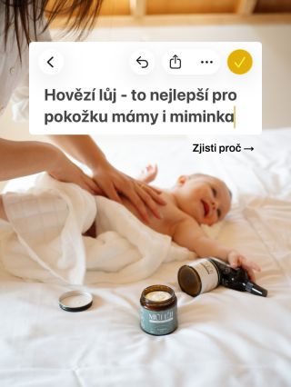Období s miminkem bývá náročné - ale péče o pleť nemusí být. 👶💛 V Můj Lůj věříme na jednoduchost, která funguje: jemná,...