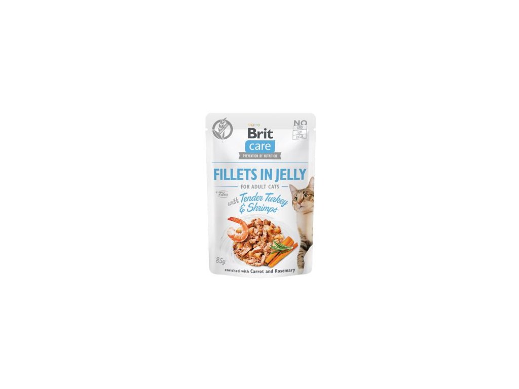Brit Care Cat Fillets in Jelly with Turkey&Shrimps 85g