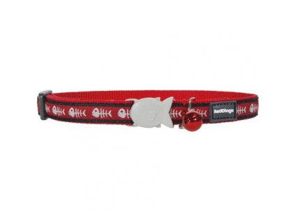 Obojek pro kočky - Fishbone Red