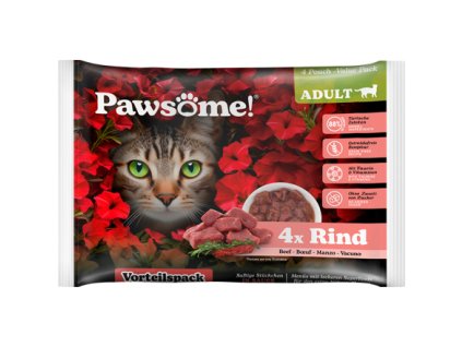Pawsome! Adult s hovězím masem Multipack 4x85 g