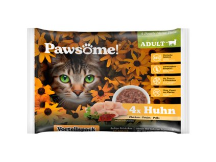 Pawsome! Adult s kuřecím masem Multipack 4x85 g