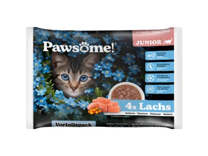 Pawsome! Junior s lososem Multipack 4x85 g