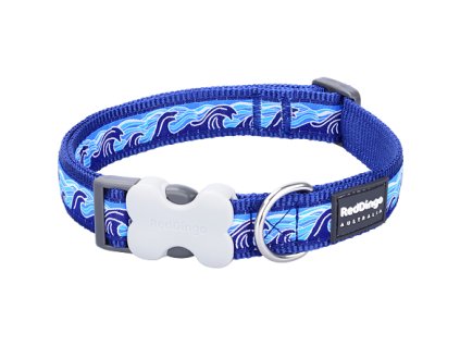Red Dingo obojek – Waves Navy – 25 mm x 41-63 cm