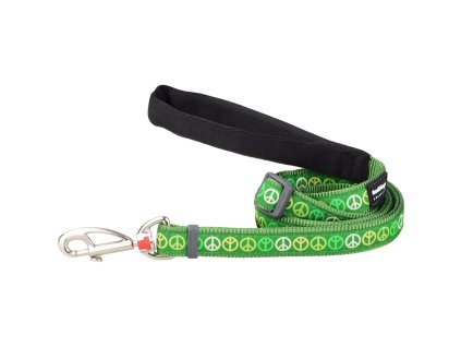 Red Dingo vodítko – Peace Green – 15 mm x 1,8 m