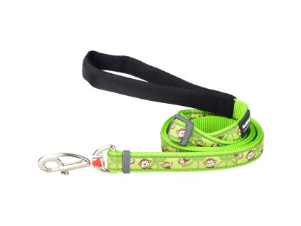 Red Dingo vodítko – Monkey Lime Green – 15 mm x 1,8 m