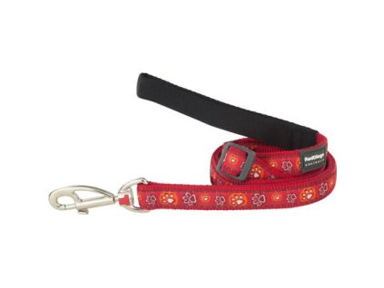 Red Dingo vodítko – Paw Impressions Red – 15 mm x 1,8 m
