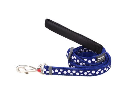 Red Dingo vodítko – White Spots on Navy – 15 mm x 1,8 m