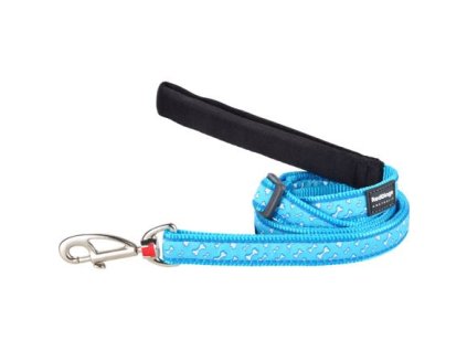 Red Dingo vodítko – Flying Bones Turquoise – 15 mm x 1,8 m