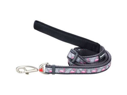Red Dingo vodítko – Flamingo Grey – 15 mm x 1,8 m