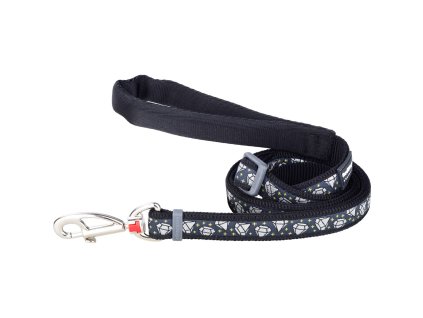 Red Dingo vodítko – Diamond Black – 20 mm x 1,8 m