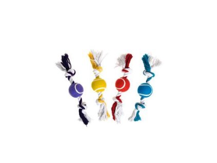 Hračka pes Tenisový míček na provazu 30cm KAR