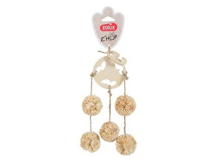 Hračka hlodavec EHOP závěs s pěti bambulemi Zolux