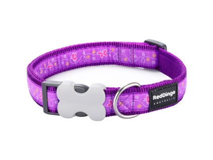 Red Dingo obojek – Butterfly Purple – 12 mm x 20-32 cm