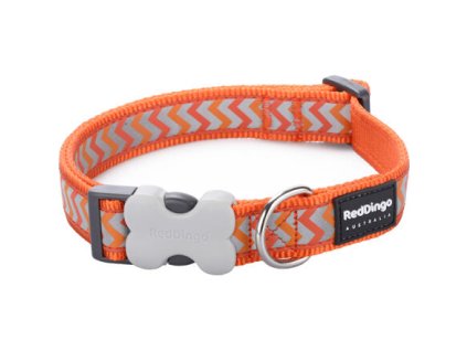 Red Dingo obojek reflexní – Ziggy Orange – 15 mm x 24-36 cm