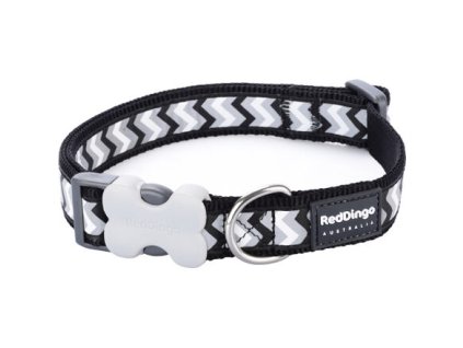 Red Dingo obojek reflexní – Ziggy Black – 15 mm x 24-36 cm